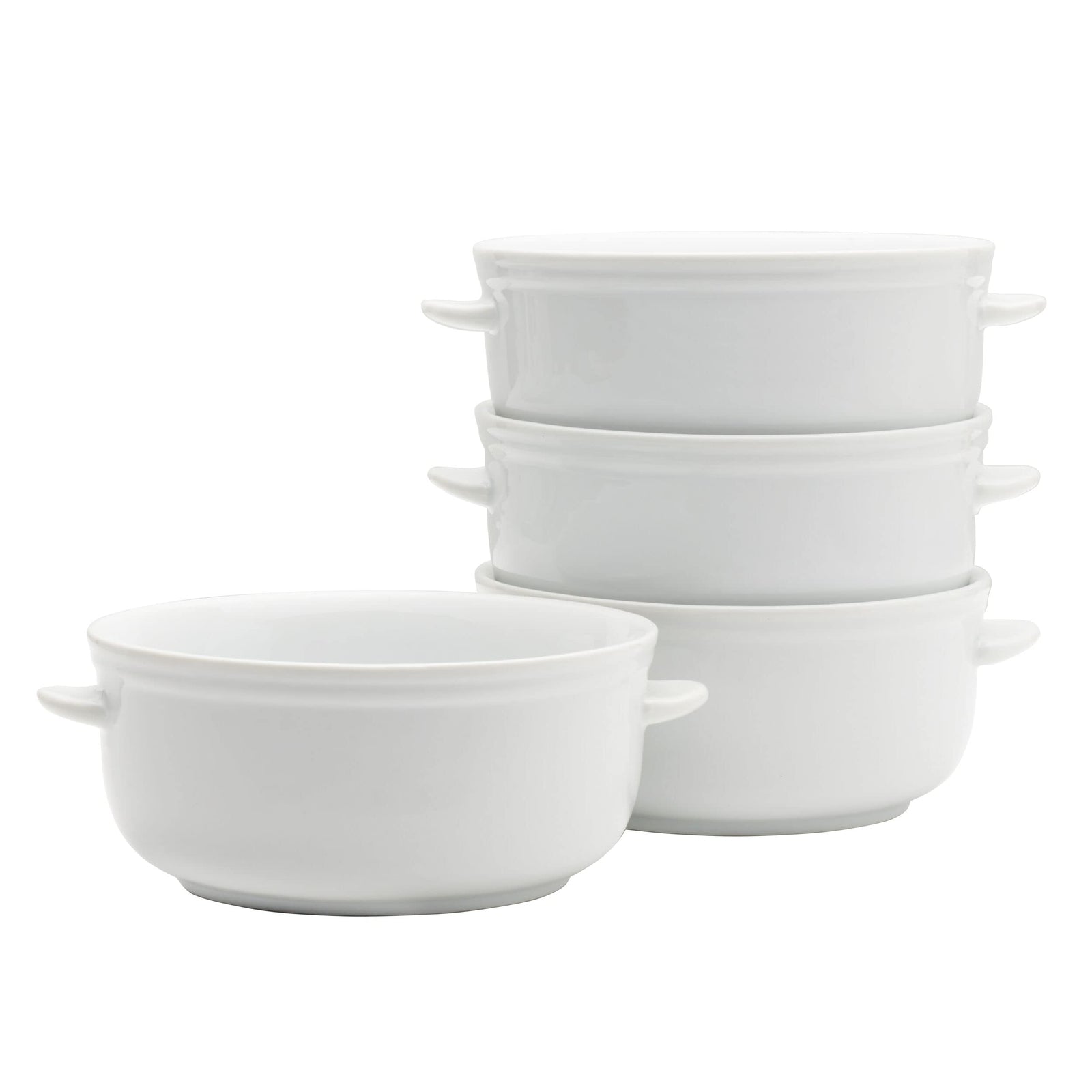 Set of 4 Handled Soup Chili Bowls, 20 ounces, White